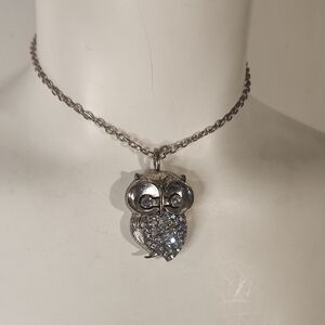 Vintage | Silver Owl Pendant Necklace